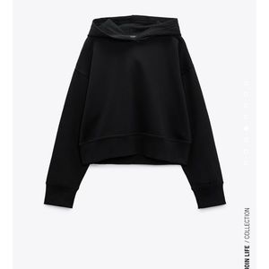 Zara Hooded Rib Sweatshirt